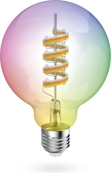 Hama Smart LED lamp, Matter, E27, globe, filament G95, RGBW, dimmable, with app (E27, 4.90 W, 470 lm, 1 x, F)