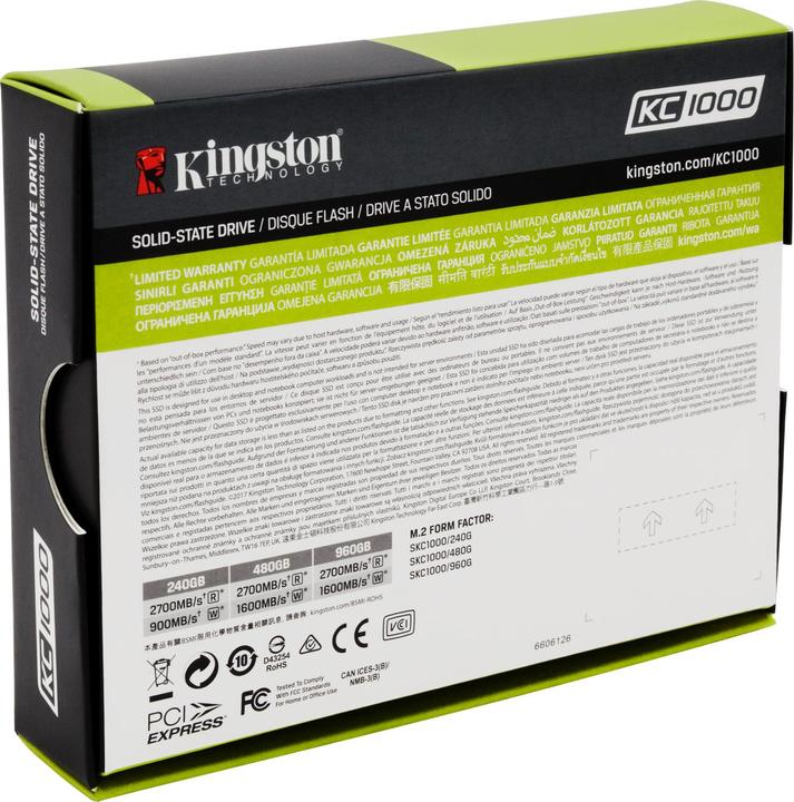 Produktbild Kingston Kc1000 (960 GB, M.2)