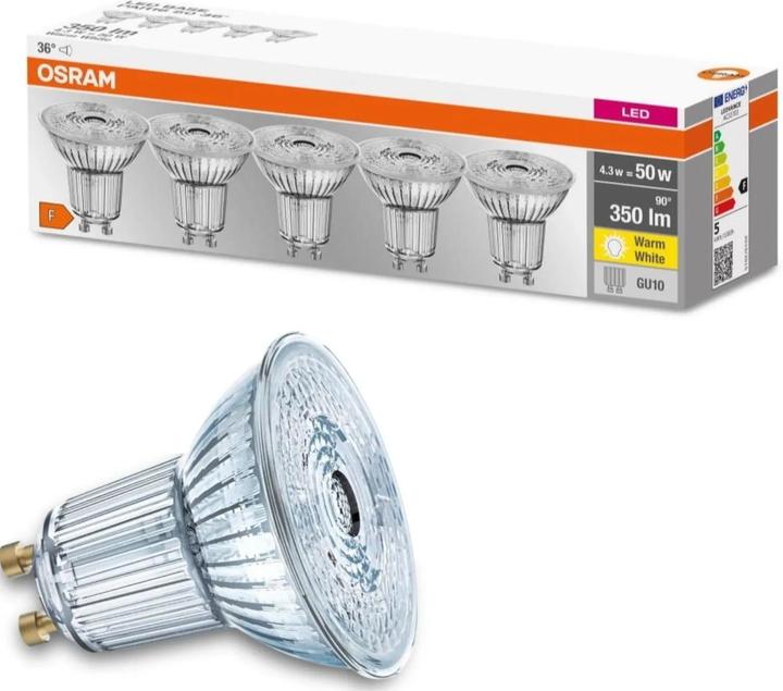 Actual product image Osram LED base (GU10, 4.30 W, 350 lm, 5 x, F)