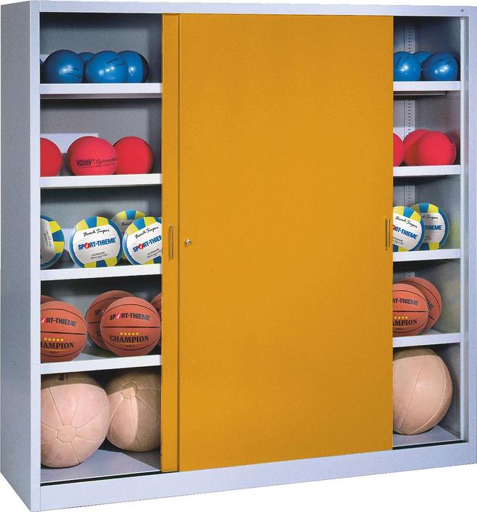 C+P Ballschrank (HxBxT: 195x160x50 cm, mit Vollblech-Schiebetüren, Typ 4)