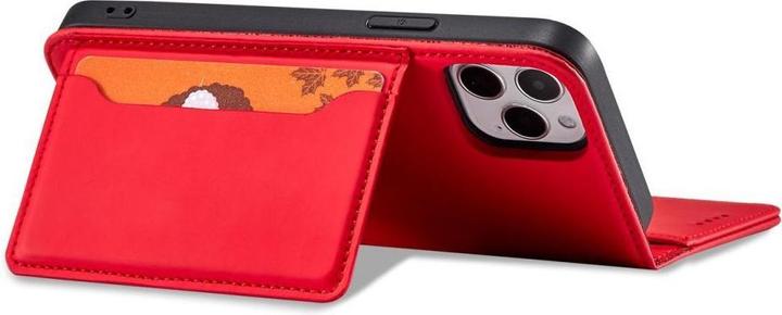 Actual product image Hurtel Magnet Card Case for iPhone 12 Pro Max Pouch Card Wallet Card Holder Red (Apple iPhone 12 Pro Max)
