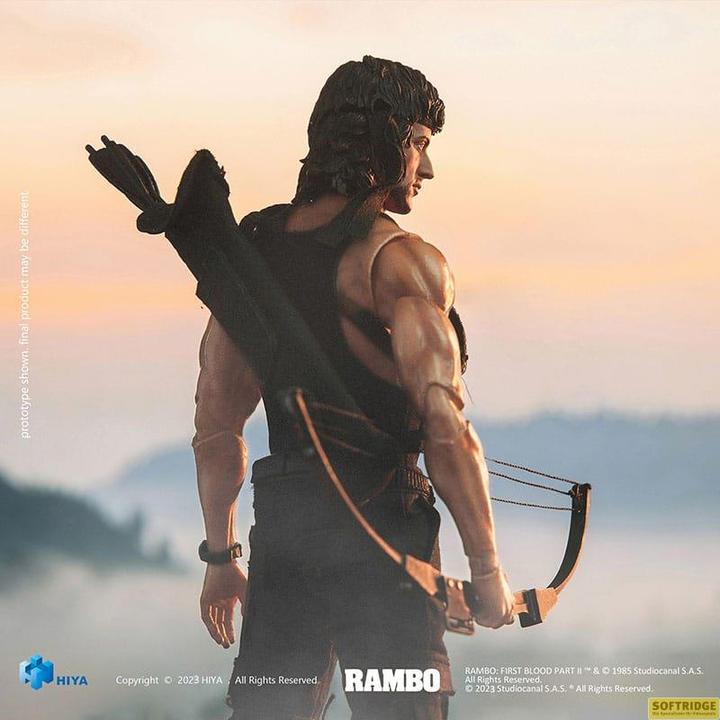 Actual product image Hiya Toys Rambo figurine 1/12 Exquisite Super Series First Blood II John Rambo 16 cm
