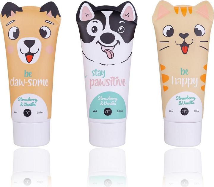 Actual product image Accentra BEST FRIENDS hand & nail cream in tube with ears, 60ml, 3 assorted motifs, fragrance: Strawberry & (60 ml)