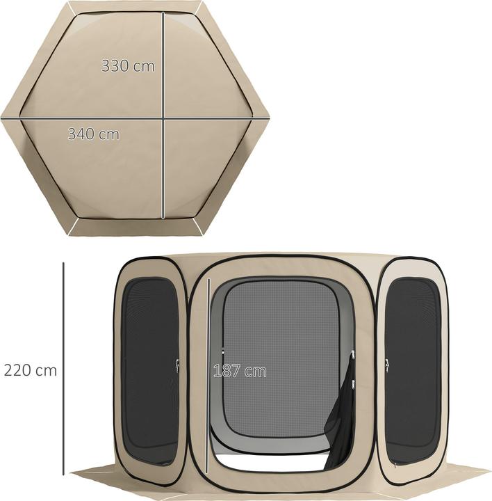 Image du produit Outsunny Campingzelt Oxfordstoff, Stahldraht Khaki (Tente instantanée)