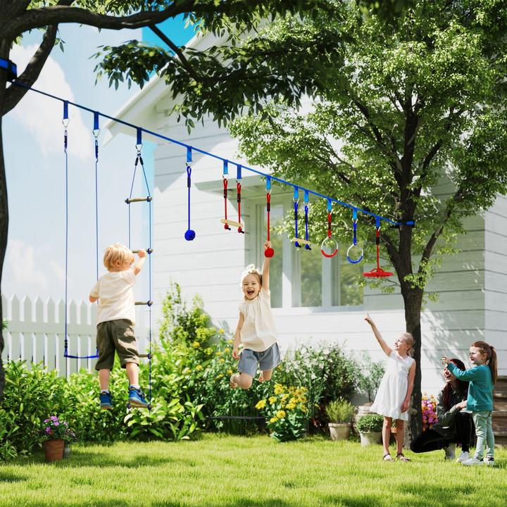 Image du produit Aiyaplay Ninja Slackline-Set Polyester, Kunststoff Blau+Rot