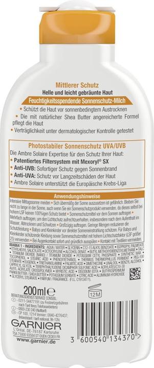 Produktbild Garnier Ambre Solaire Hydra 24 (Sonnenmilch, SPF 20, 200 ml, 280 g)