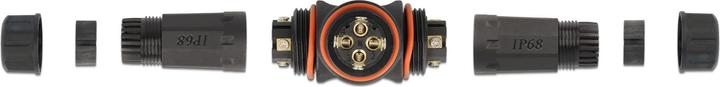 Produktbild Delock Kabelverbinder T-Form für Aussenbereich 4 Pin, IP68 wasserdicht, schraubbar, Kabeldurchmesser 4,5