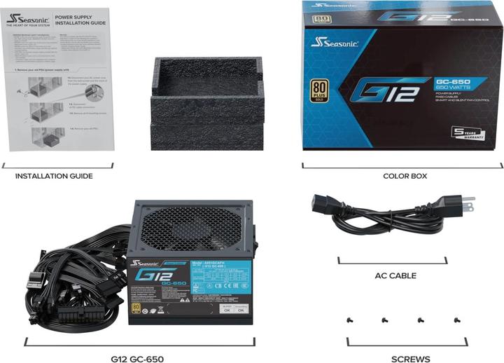 Produktbild Seasonic G12 GC-650 NEW 650W ATX3.0 (650 W)