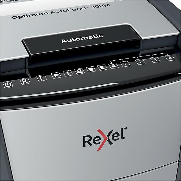 Actual product image Rexel Optimum AutoFeed+ 300M Shredder micro-cut 2 x 15 mm 60 l Number of sheets (max.): 300 Secure (Microcut)