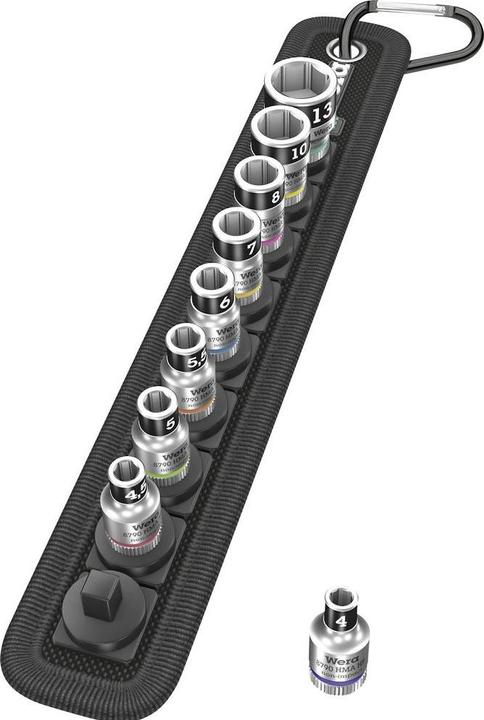 Immagine prodotto Wera Belt A 1 Zyklop socket set (6 mm, 5,5 mm, 10 mm, 7 mm, 5 mm, 8 mm, 4,5 mm, 13 mm, 4 mm)