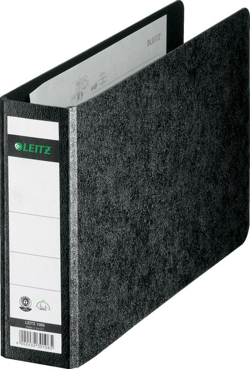 Actual product image Leitz Hardboard folder, 180 degree, DIN A5 landscape, 56 mm,black Hardboard cover, with glued on (A5, 56 mm, 1 Piece)