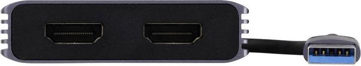 Produktbild Renkforce RF-6418198 USB-C® / HDMI Adapter (1x USB-A, USB-C® - 2x HDMI®) Grau 4K (HDMI, USB Typ-C, 15 cm)