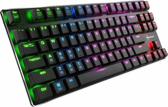 Actual product image Sharkoon PureWriter TKL RGB Keyboard USB QWERTY US English (US, Cable)