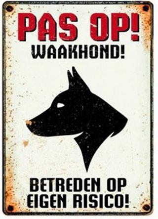 Plenty gifts Waakbord Blik Waakhond (Tedesco)