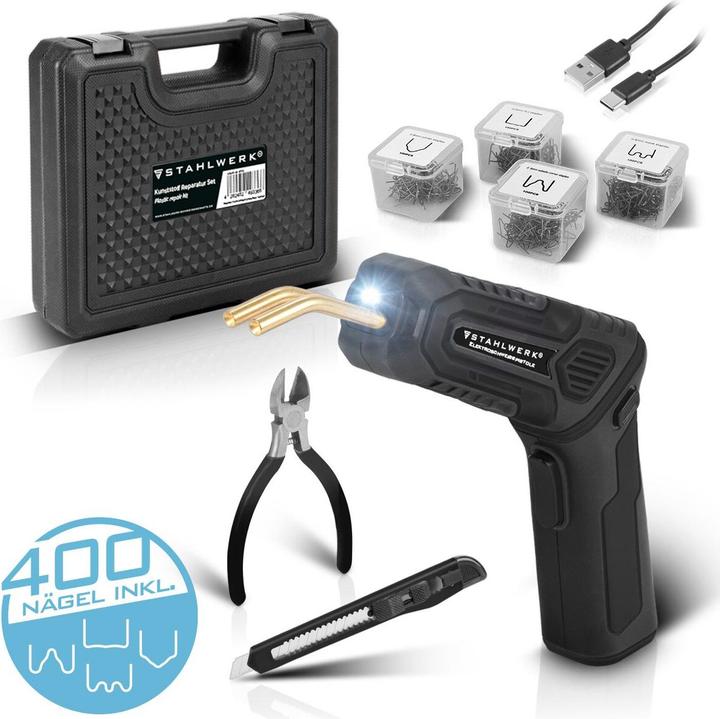 Image du produit Stahlwerk Kit de réparation plastique Soudeuse plastique Agrafeuse à chaud Smart Repair