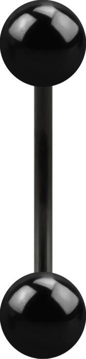 Actual product image Star Piercing Micro Banana black with two balls (without brass, Surgical steel 316L)