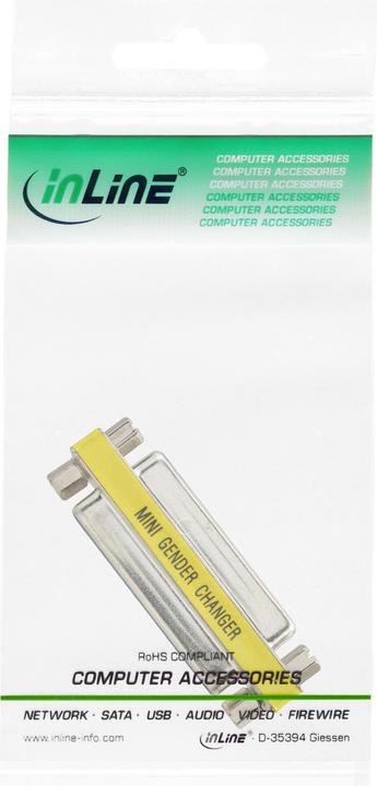 Produktbild InLine Mini-Gender-Changer (DB25, 5 cm)
