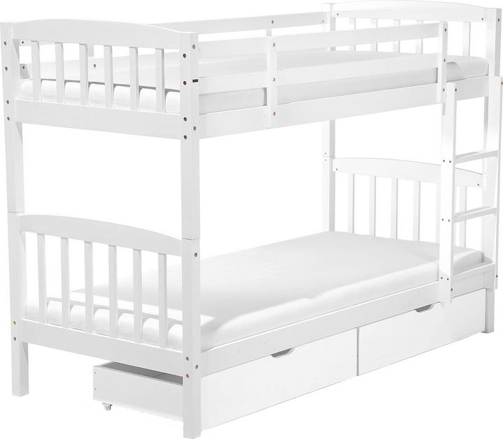 Produktbild Beliani Hochbett Holz mit Bettkasten weiss 90 x 200 cm REVIN (90 x 200 cm)