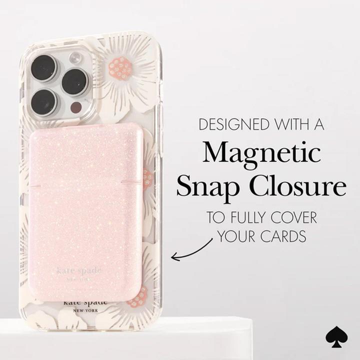 Actual product image Kate Spade MagSafe Flip Wallet – Magnetische Geldbörse (That Sparkle Pink)