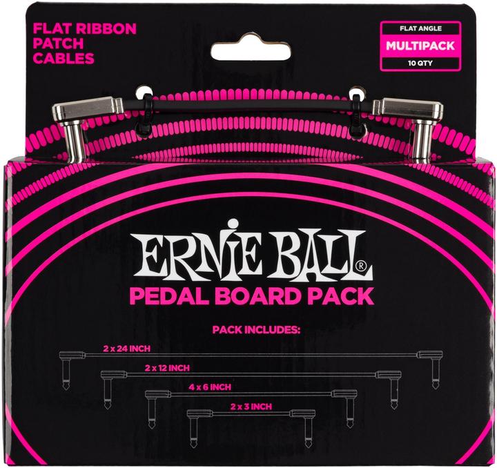 Produktbild Ernie Ball Ball 6224 Flat Ribbon Patch Cables Pedal Board Pack (diverse lengtes) (0.69 m)
