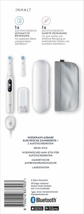 Actual product image Oral-B iO Series 6, White Luxe Edition Elektrische Zahnbürste (Oscillating toothbrush)