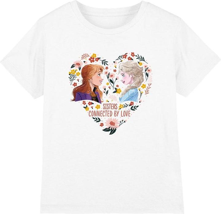 Actual product image Disney Frozen Childrens/Kids Sisters Connected By Love Elsa Anna Valentine's Day T-Shirt (104)