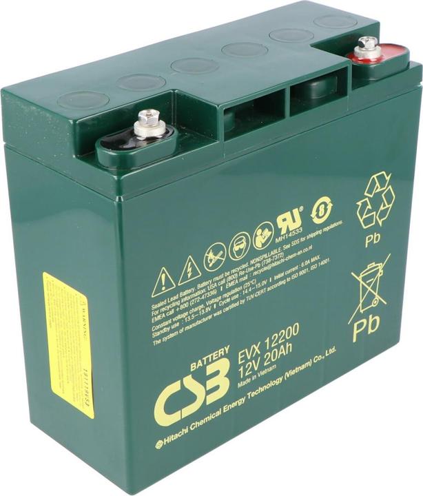 Immagine prodotto CSB EVX12200 Batteria al piombo AGM da 12 Volt 20Ah, 181x76,2x167mm, a prova di ciclo, filettatura (12 V, 20 Ah)