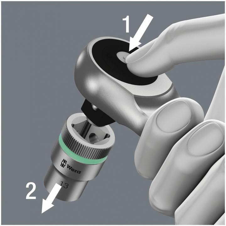 Actual product image Wera 8100 SA 10 Zyklop Metal Ratchet Set (1/4")