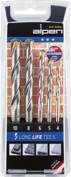 Produktbild Alpen Steinbohrersatz (6 mm, 10 mm, 5 mm, 8 mm, 4 mm)