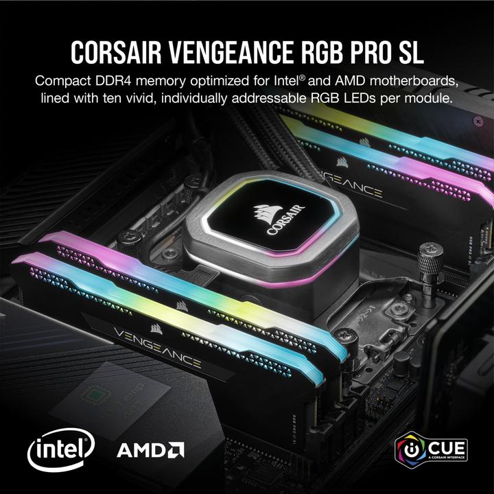 Actual product image Corsair Vengeance RGB Pro SL (2 x 32GB, 3200 MHz, DDR4-RAM, DIMM)