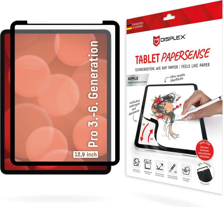 Actual product image Displex Tablet Papersense, iPad Paper Feeling Schutzfolie (1 Piece, iPad Pro 12.9 2022 (6th Gen))