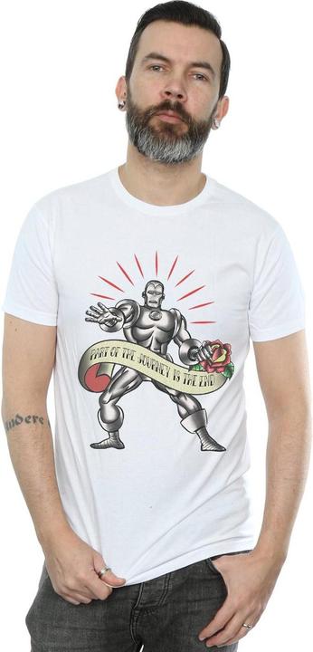 Actual product image Mens Iron Man The End Tattoo T-Shirt (S)