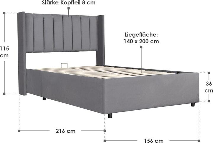 Produktbild Juskys Savona (140 x 200 cm)