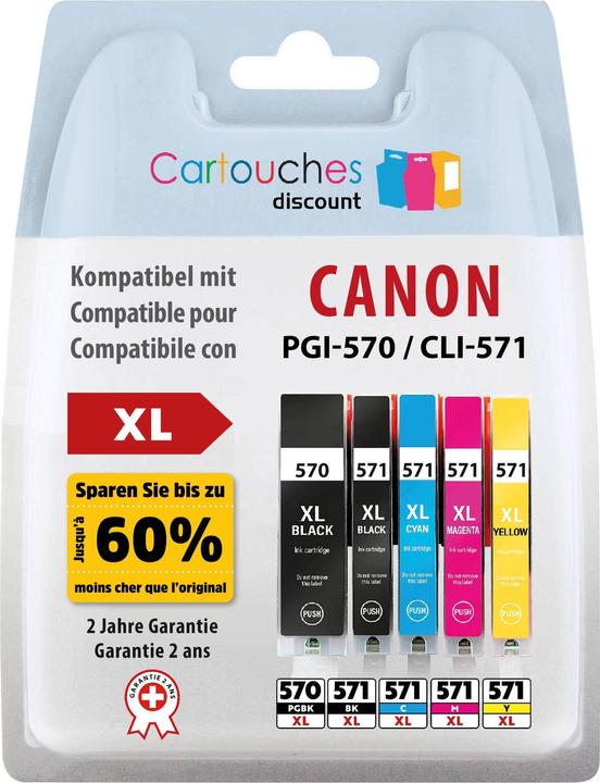 Cartouches Discount PGI-570 und CLI-571 (CMYK)