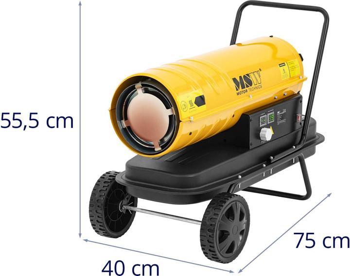 Produktbild MSW Diesel Heizkanone mit Rädern Ölheizgebläse Ölheizer Ölheizkanone 20 kW 18 l 12 h (20000 W)