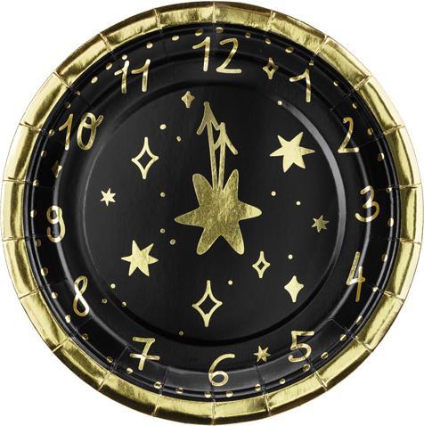 Actual product image Partydeco Paper plates Clock, 18 cm, mix (1 pkt / 6 pc.)