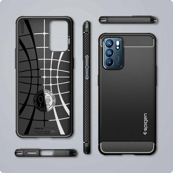 Actual product image Spigen RUGGED ARMOR OPPO RENO 6 5G MATTE Black (Oppo Reno 6 5G)