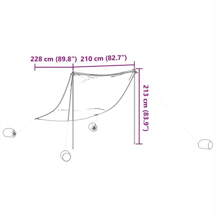 Immagine prodotto VidaXL Tenda da spiaggia con sacchi di sabbia 214 x 236 cm (tenda da spiaggia, 0.18 kg, 4 persone)