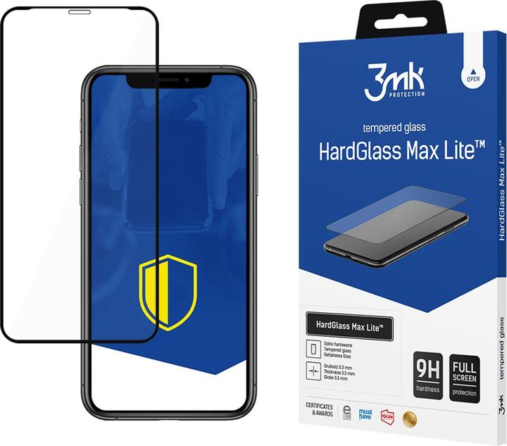 Immagine prodotto 3MK HardGlass Max Lite for iPhone Xs black frame (1 Pezzo/i, Apple iPhone XS)