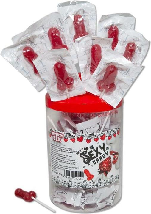 Image du produit Diablo Picante 50 Pénis Lollipop Aux Fraises Et Aux Cerises (50 Unités)
