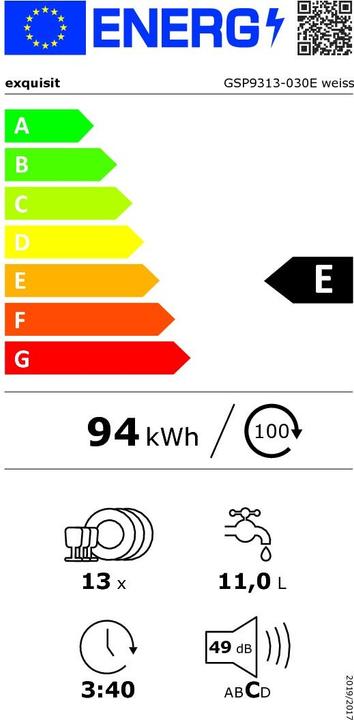 Energie-Label Exquisit GSP9313-030E weiss