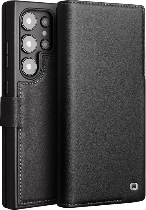 Image du produit QiAlino Fourre Flip cuir véritable mat avec fermeture magnétique mat (Samsung Galaxy S23 Ultra)