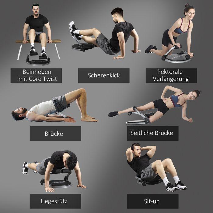 Image du produit Swisshandel24 Exerciseur d'abdominaux, multifonctionnel, 3 résistances, pliable, léger, châssis en acier, noir