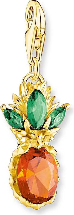 Thomas Sabo Three Dimensional Pineapple Charm Pendant (925 sterling silver, 750 yellow gold gilding)