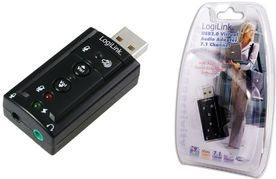 Actual product image LogiLink USB 2.0 sound card with Virtual 7.1 sound effect offers the possibility of loudspeakers (USB 2.0)