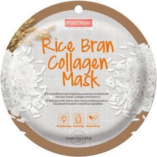 Actual product image Purederm Rice Bran Collagen Mask mask in lobe Rice 18g