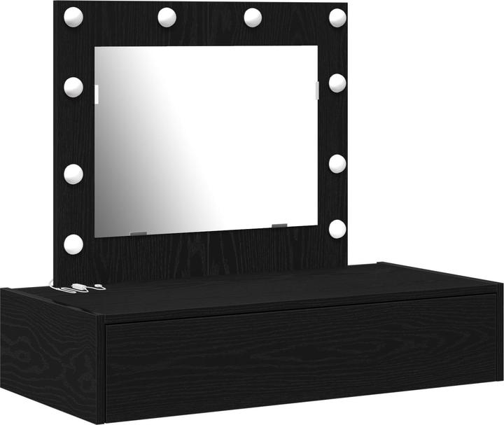 Image du produit VidaXL Coiffeuse murale avec lumières LED en chêne noir
