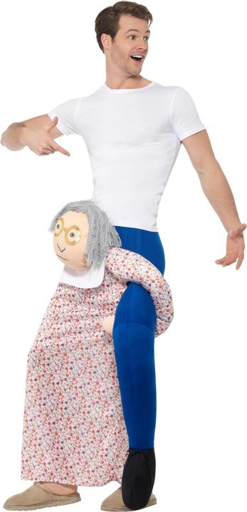 Actual product image Smiffys Unisex Adult Grandma Piggy Back Costume (One size)