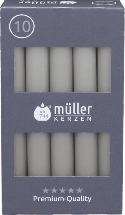 Actual product image müller Kerzen Stick Candle 17.5 x 2 cm, Grey, 10 pieces (10 pcs.)