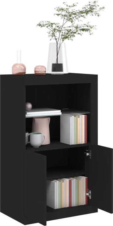 Image du produit VidaXL Armoire d'appoint avec lampes LED Noir (60.5 x 37 x 100 cm)